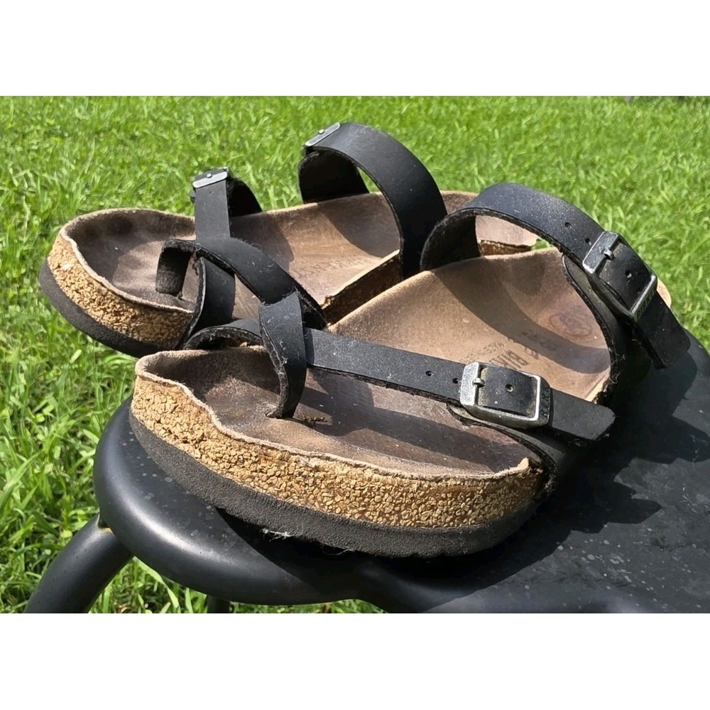 Birkenstock Mayari Sandals Shoes Womens 7  Black Birko-Flor Regular EU38